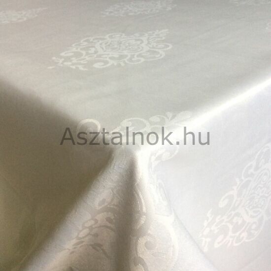 Barokk teflonos asztalterítő fehér 
