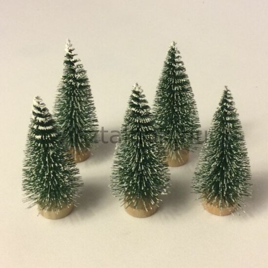 Zöld mini fenyőfa dekoráció készlet