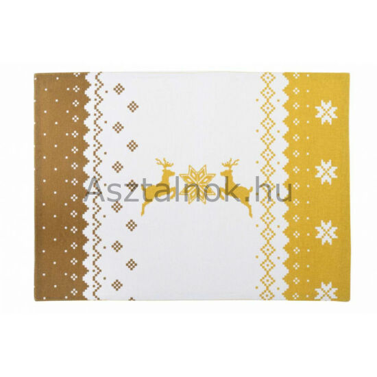 Arany szarvas textil tányéralátét 