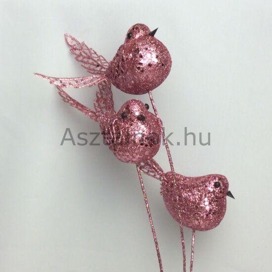 glitteres madár dekoráció
