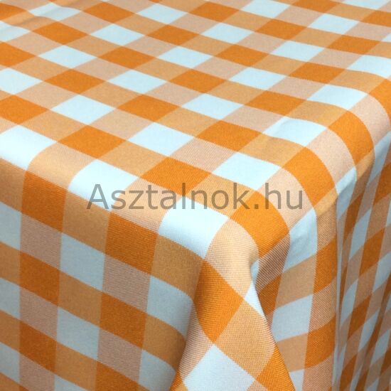 Narancs fehér kockás asztalterítő
