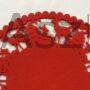 Kép 2/2 - Téli erdő filc tányéralátét kerek piros